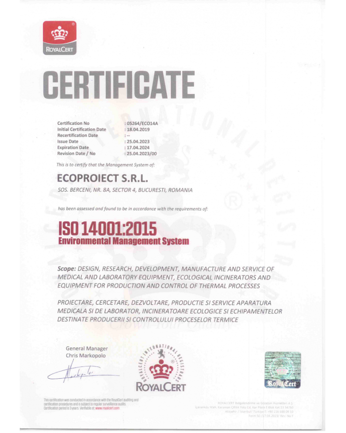 Certificare ISO14001